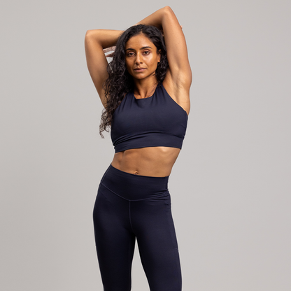 Velocity Sinuous Halter Neck Bra - Women's NAVY