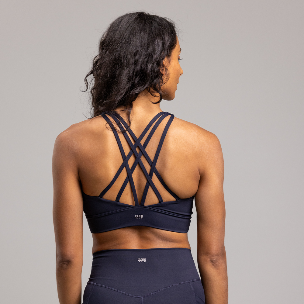 Velocity Sinuous Halter Neck Bra - Women's NAVY