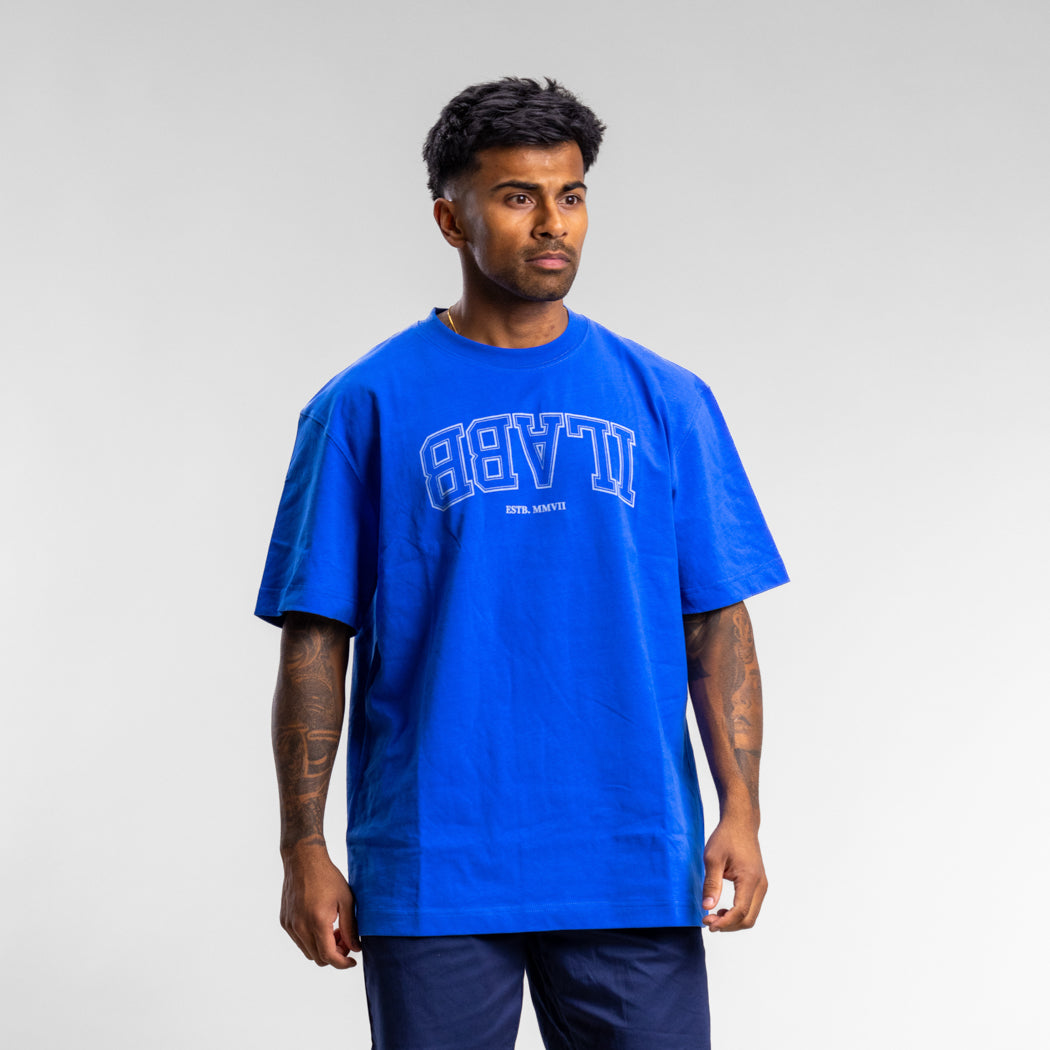 Varsity Line Block Tee Unisex SONIC BLUE