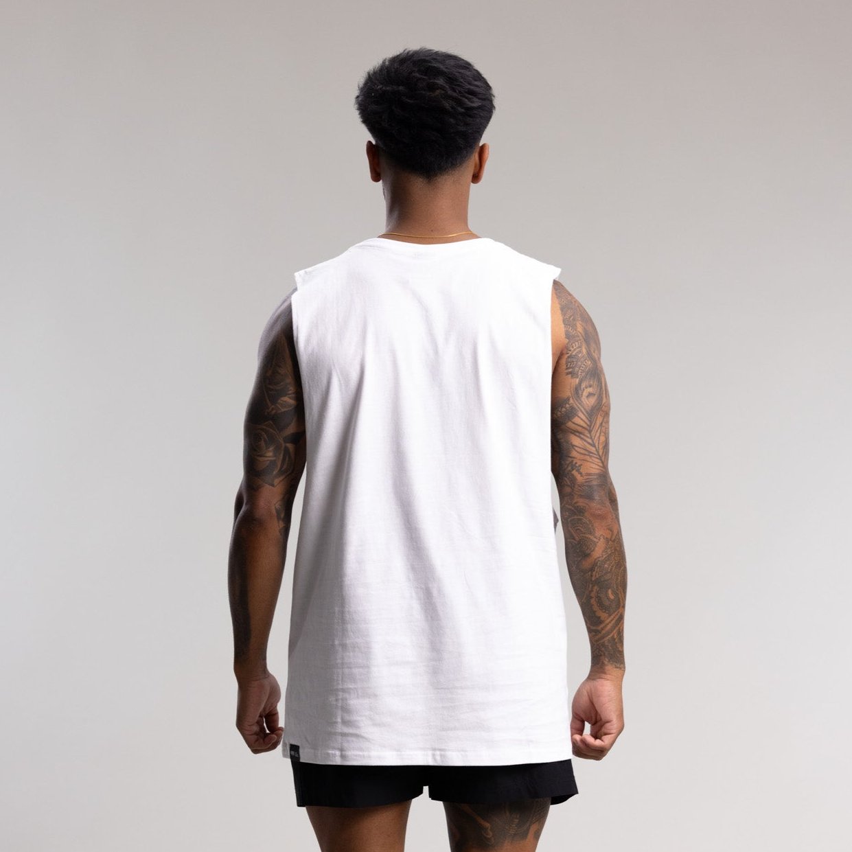 Checkered Muscle Tank Men's WHITE