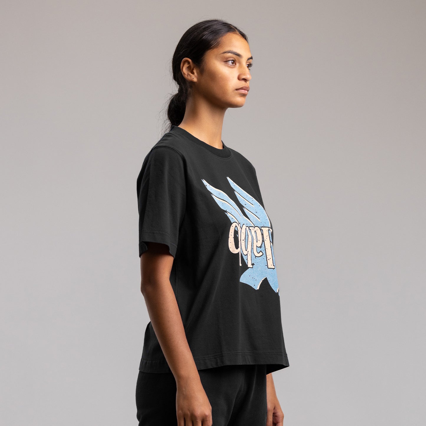 Racing Bird Heritage Block Tee Women's WASHED BLACK