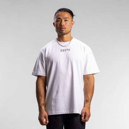 Puff Block Tee Unisex WHITE