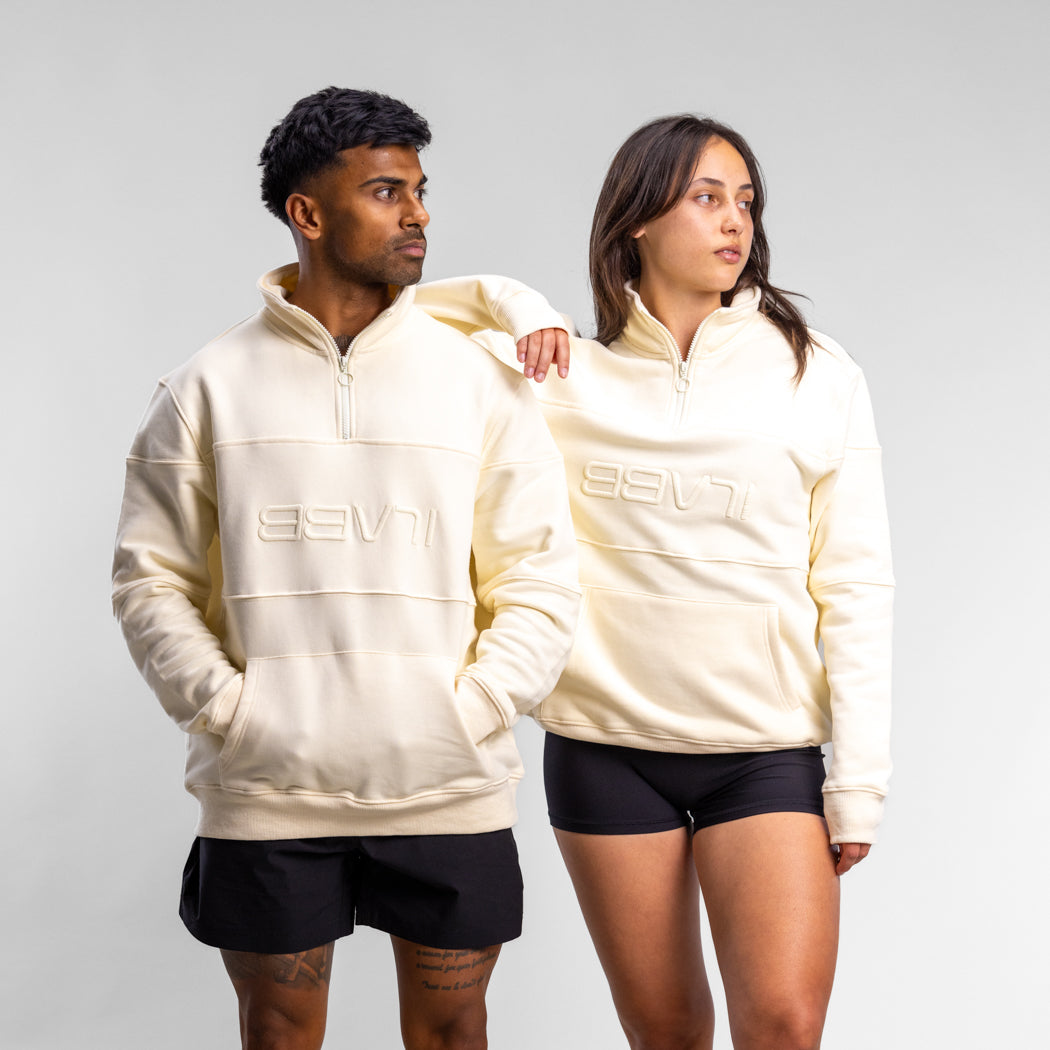 Braak Italic Block Quarter Zip Unisex MIST