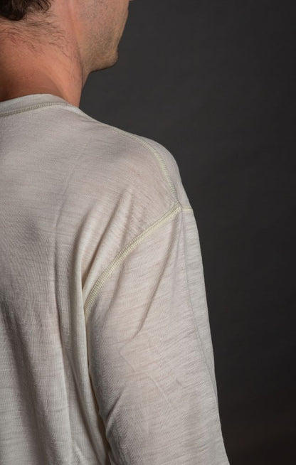 Men's Merino Long Sleeve Tee - Off White - ilabb