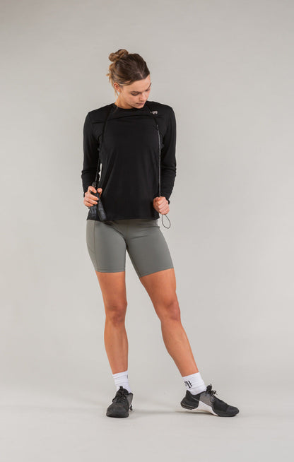 Women's Lomond Long Sleeve Tee - Black - ilabb